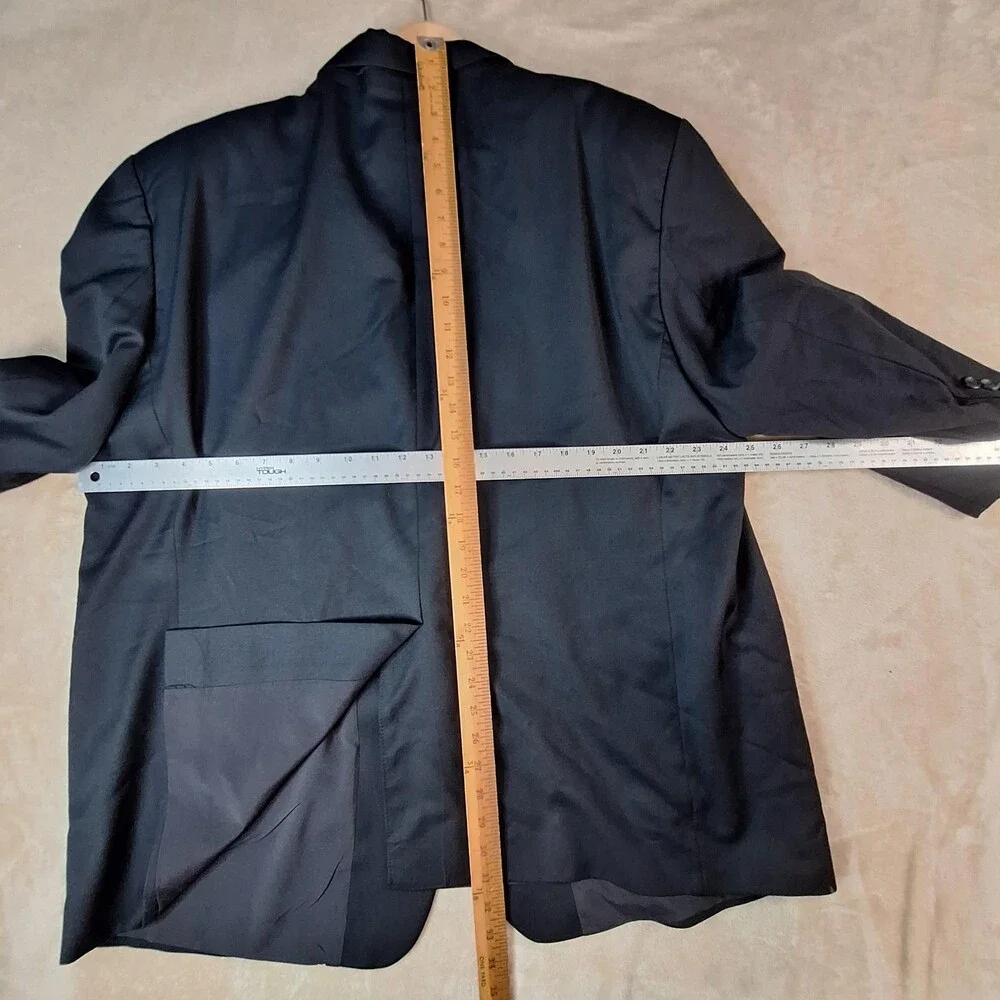 Lauren Ralph Lauren Suit Jacket Mens 50 Black Wool Single Vent 2 Button Formal